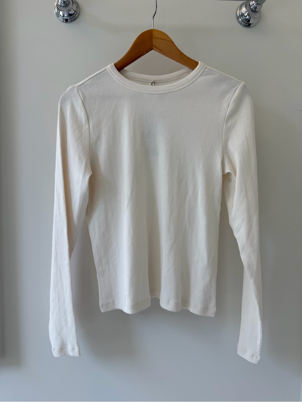 NWT Pact Perfect Rib Layering Long Sleeve Cream Organic Cotton Medium